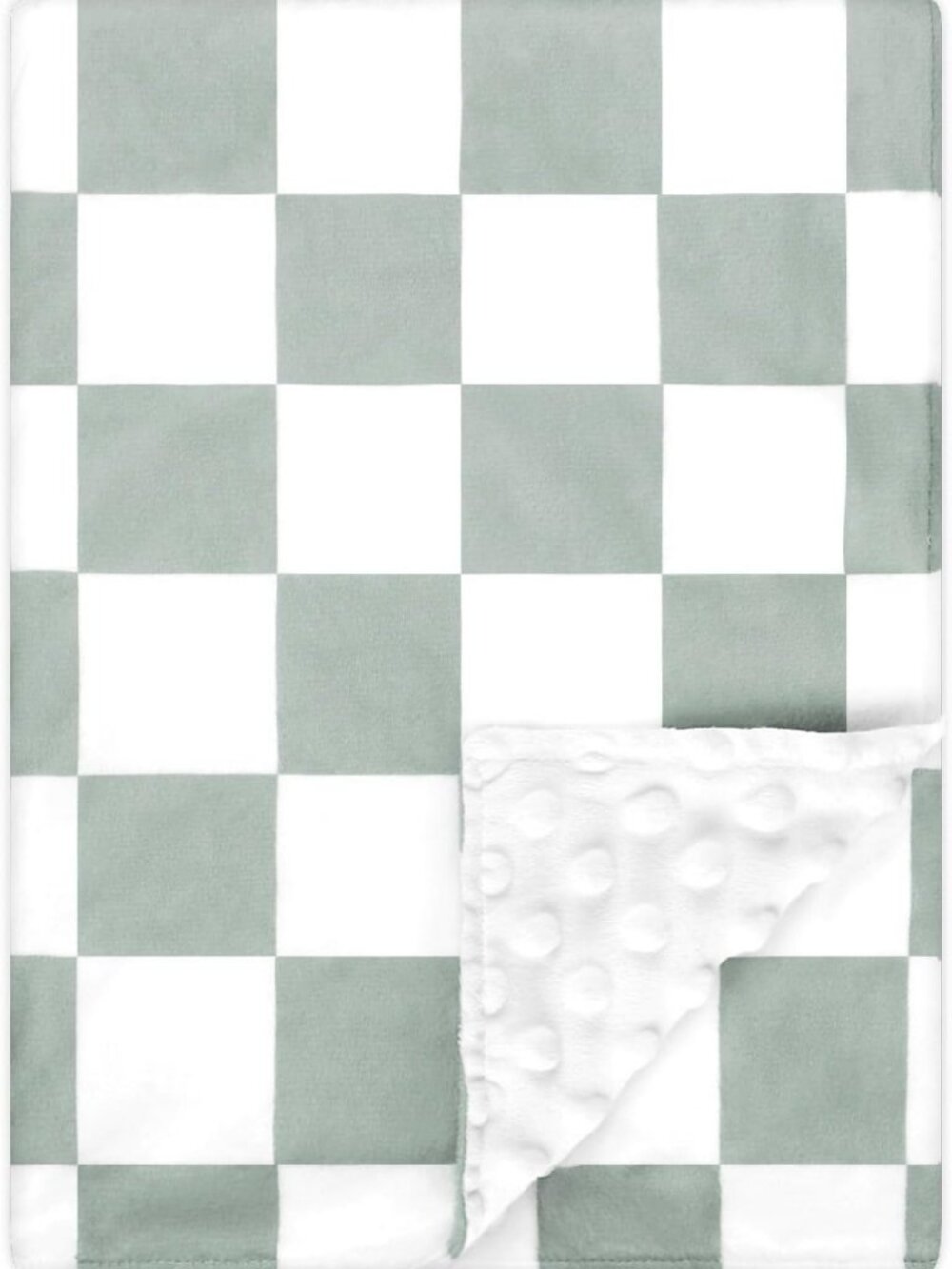 Soft Plush Baby Blanket | Warm Minky Dot for Newborns & Toddlers | Unisex Green